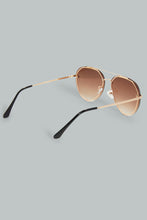 Load image into Gallery viewer, Brown Aviator Sunglasses
