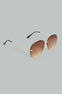 Brown Aviator Sunglasses