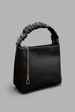 Load image into Gallery viewer, Redtag-Black-Scrunched-Top-Handle-Bag-Colour:Black,-Filter:Women&#39;s-Accessories,-New-In,-New-In-Women-ACC,-Non-Sale,-S22A,-Women-Handbags-Women-
