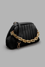 Load image into Gallery viewer, Redtag-Black-Pleated-Cross-Body-Bag-Colour:Black,-Filter:Women&#39;s-Accessories,-New-In,-New-In-Women-ACC,-Non-Sale,-S22A,-Women-Handbags-Women-
