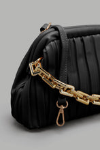 Load image into Gallery viewer, Redtag-Black-Pleated-Cross-Body-Bag-Colour:Black,-Filter:Women&#39;s-Accessories,-New-In,-New-In-Women-ACC,-Non-Sale,-S22A,-Women-Handbags-Women-
