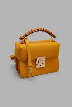 Load image into Gallery viewer, Redtag-Mustard-Day-Bag-With-Bamboo-Handle-Day-Bags-Women-
