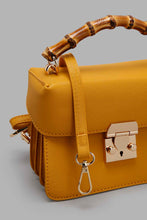 Load image into Gallery viewer, Redtag-Mustard-Day-Bag-With-Bamboo-Handle-Day-Bags-Women-
