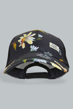 Load image into Gallery viewer, Redtag-Black-Floral-Printed-Cap-Caps-Women-
