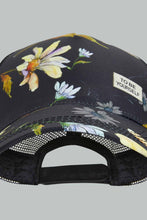 Load image into Gallery viewer, Redtag-Black-Floral-Printed-Cap-Caps-Women-
