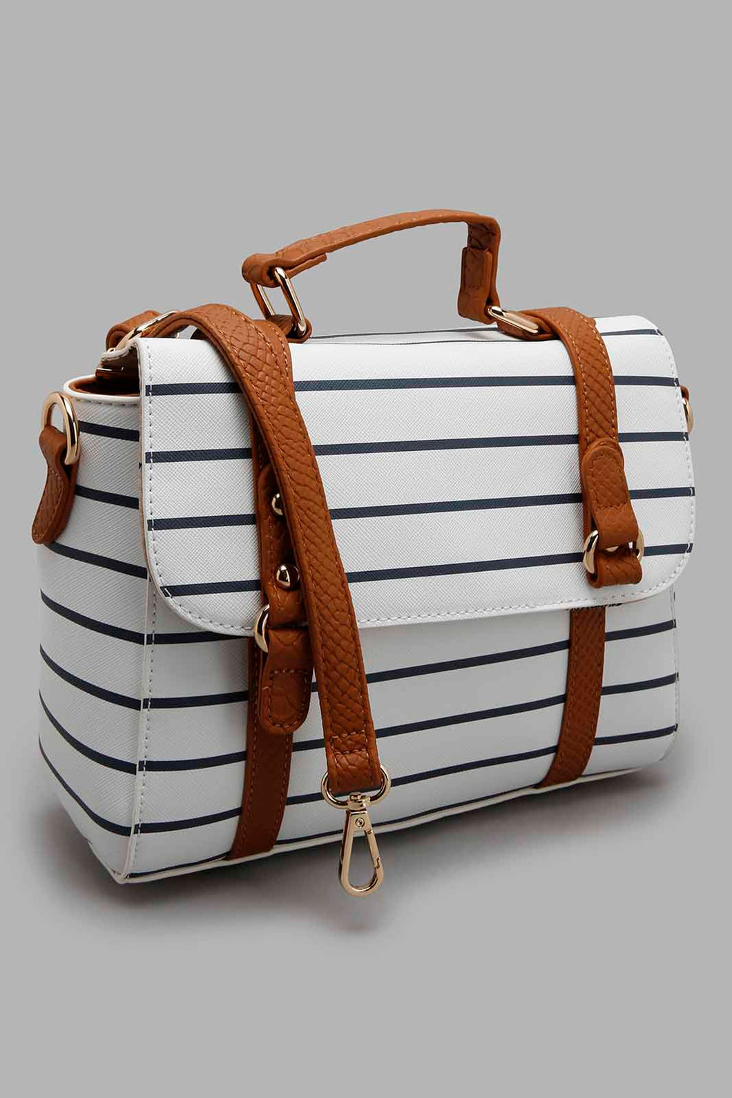 Redtag-White-And-Navy-Nautical-Stripes-Satchel-Bag-Cross-Body-Bags-Women-