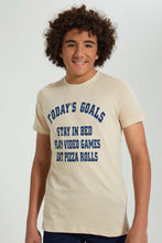 تنزيل الصورة على معرض الصور، Redtag-Beige-Goals-Tee-All-Over-Prints-Senior-Boys-9 to 14 Years
