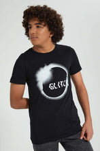 تنزيل الصورة على معرض الصور، Redtag-Black-Glitch-Tee-All-Over-Prints-Senior-Boys-9 to 14 Years
