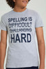 Redtag-Grey-Spelling-Tee-All-Over-Prints-Senior-Boys-9 to 14 Years
