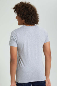 Redtag-Grey-Spelling-Tee-All-Over-Prints-Senior-Boys-9 to 14 Years
