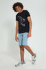 Redtag-Black-Gorilla-Tee-All-Over-Prints-Senior-Boys-9 to 14 Years