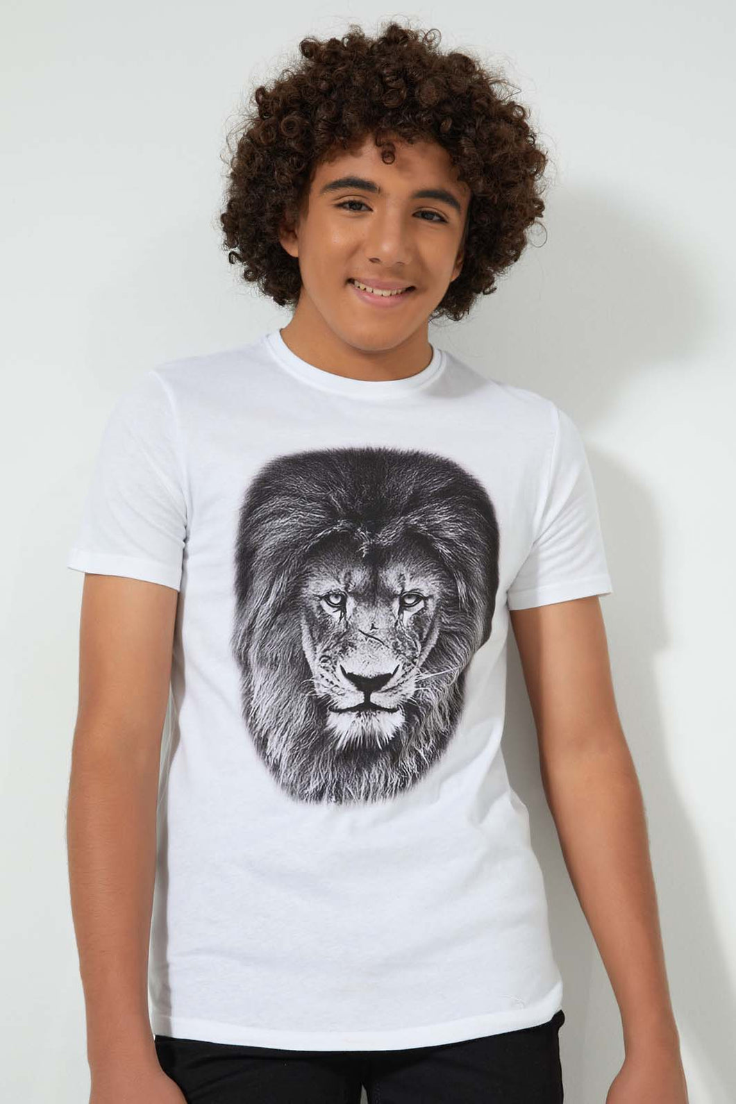 Redtag-White-Tiger-Tee-All-Over-Prints-Senior-Boys-9 to 14 Years