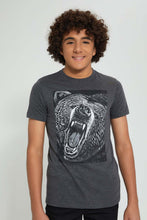 تنزيل الصورة على معرض الصور، Redtag-Charcoal-Bear-Tee-All-Over-Prints-Senior-Boys-9 to 14 Years

