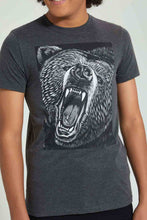 تنزيل الصورة على معرض الصور، Redtag-Charcoal-Bear-Tee-All-Over-Prints-Senior-Boys-9 to 14 Years
