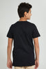 Redtag-Black-Brooklyn-Bridge-T-Shirt-Graphic-Prints-Senior-Boys-9 to 14 Years