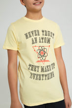تنزيل الصورة على معرض الصور، Redtag-Yellow-Never-Trust-An-Atom-T-Shirt-Graphic-Prints-Senior-Boys-9 to 14 Years
