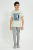 Redtag-Green-Street-Style-Skate-T-Shirt-Graphic-Prints-Senior-Boys-9 to 14 Years