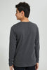 Redtag-Charcoal-New-York-T-Shirt-Long-Sleeves-Senior-Boys-9 to 14 Years