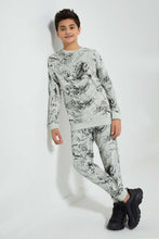 تنزيل الصورة على معرض الصور، Redtag-Black-Marble-Sweat-Tee-All-Over-Prints-Senior-Boys-9 to 14 Years
