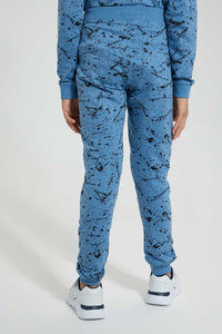 Redtag-Blue-Splatter-Active-Pant-Joggers-Senior-Boys-9 to 14 Years