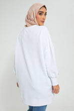 تنزيل الصورة على معرض الصور، Redtag-White-Placement-Print-Longline-Top-Tops-Women&#39;s-
