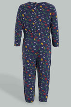 Load image into Gallery viewer, Redtag-Navy-Multi-Colour-Printed-Knitted-Jumpsuit-Colour:Navy,-Filter:Infant-Girls-(3-to-24-Mths),-Infant-Girls-Jumpsuits,-New-In,-New-In-ING,-Non-Sale,-S22B,-Section:Kidswear-Infant-Girls-3 to 24 Months
