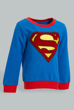 تنزيل الصورة على معرض الصور، Redtag-Blue-Superman-Jogging-Suit-Jog-Sets-Infant-Boys-3 to 24 Months
