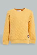 Load image into Gallery viewer, Redtag-Mustard-Quilted-Sweatshirt-Sweatshirts-Infant-Boys-3 to 24 Months
