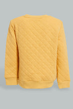 Load image into Gallery viewer, Redtag-Mustard-Quilted-Sweatshirt-Sweatshirts-Infant-Boys-3 to 24 Months
