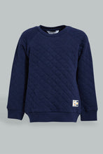 تنزيل الصورة على معرض الصور، Redtag-Navy-Quilted-Sweatshirt-Sweatshirts-Infant-Boys-3 to 24 Months
