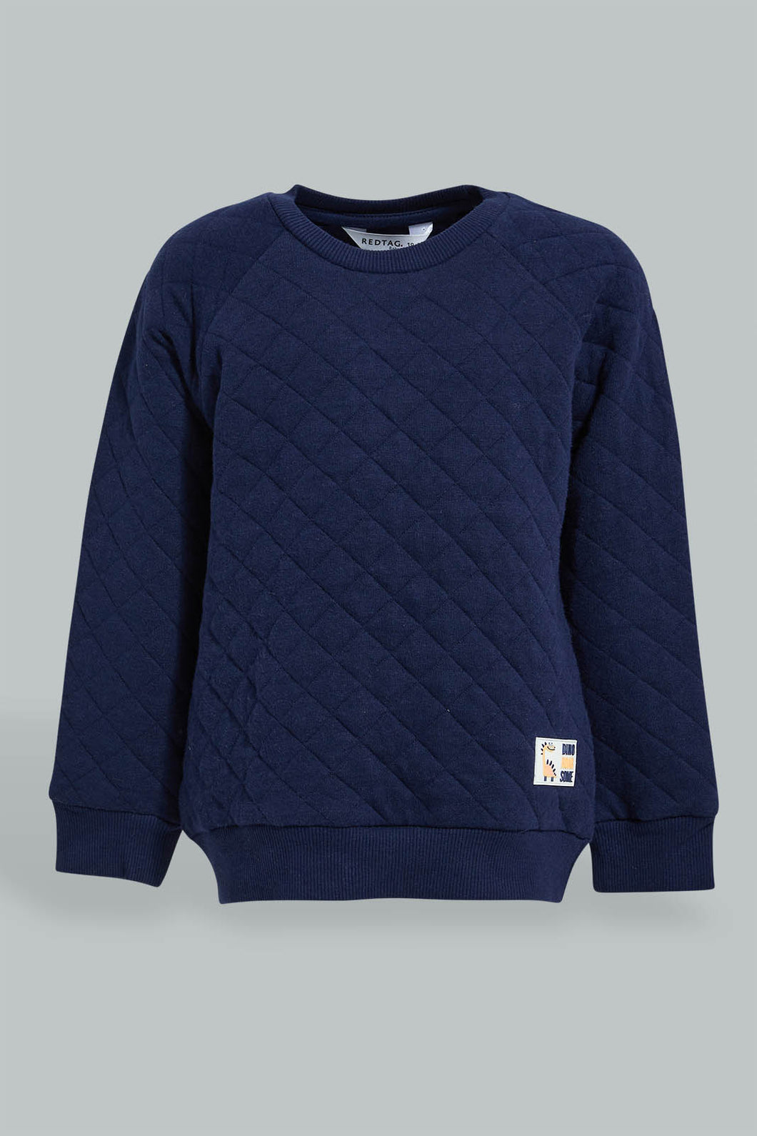 Redtag-Navy-Quilted-Sweatshirt-Sweatshirts-Infant-Boys-3 to 24 Months