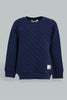 Redtag-Navy-Quilted-Sweatshirt-Sweatshirts-Infant-Boys-3 to 24 Months