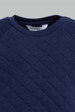 تنزيل الصورة على معرض الصور، Redtag-Navy-Quilted-Sweatshirt-Sweatshirts-Infant-Boys-3 to 24 Months
