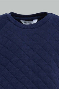 Redtag-Navy-Quilted-Sweatshirt-Sweatshirts-Infant-Boys-3 to 24 Months