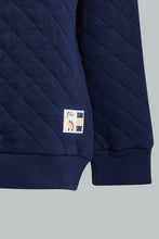 تنزيل الصورة على معرض الصور، Redtag-Navy-Quilted-Sweatshirt-Sweatshirts-Infant-Boys-3 to 24 Months
