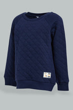 تنزيل الصورة على معرض الصور، Redtag-Navy-Quilted-Sweatshirt-Sweatshirts-Infant-Boys-3 to 24 Months
