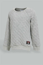 Load image into Gallery viewer, Redtag-Grey-Quilted-Sweatshirt-Sweatshirts-Infant-Boys-3 to 24 Months
