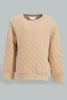 Redtag-Beige-Quilted-Sweatshirt-Sweatshirts-Infant-Boys-3 to 24 Months