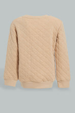 تنزيل الصورة على معرض الصور، Redtag-Beige-Quilted-Sweatshirt-Sweatshirts-Infant-Boys-3 to 24 Months
