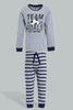 Redtag-Grey-Football-Pj-Set-2-Pack-Pyjama-Sets-Infant-Boys-3 to 24 Months