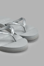 Load image into Gallery viewer, Redtag-Silver-Glitter-Flip-Flop-With-Padded-Sock-Flip-Flops-Women&#39;s-
