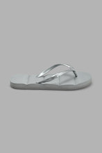 Load image into Gallery viewer, Redtag-Silver-Glitter-Flip-Flop-With-Padded-Sock-Flip-Flops-Women&#39;s-
