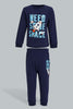 Redtag-Navy-And-White-Printed-Space-Pj-Set-4-Pack-Pyjama-Sets-Infant-Boys-3 to 24 Months