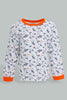 Redtag-Navy-And-White-Printed-Space-Pj-Set-4-Pack-Pyjama-Sets-Infant-Boys-3 to 24 Months