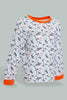 Redtag-Navy-And-White-Printed-Space-Pj-Set-4-Pack-Pyjama-Sets-Infant-Boys-3 to 24 Months
