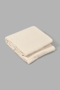 Beige 2-Piece Bedspread Set (Single Size)