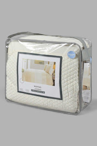 Redtag-Beige-4-Piece-Comforter-Set-(Double-Size)-Comforters-Home-Bedroom-