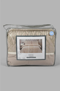 Redtag-Beige-4-Piece-Comforter-Set-(Double-Size)-Comforters-Home-Bedroom-