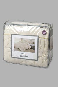Redtag-Beige-Pleated-3-Piece-Comforter-Set-(King-Size)-Category:Comforters,-Colour:Beige,-Filter:Home-Bedroom,-HMW-BED-Comforters,-JUBLIANT,-New-In,-New-In-HMW-BED,-Non-Sale,-S22A,-Section:Homewares-Home-Bedroom-