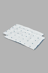 Redtag-White/Teal-Clip-Jacquard-3-Piece-Comforter-Set-(King-Size)-Comforters-Home-Bedroom-